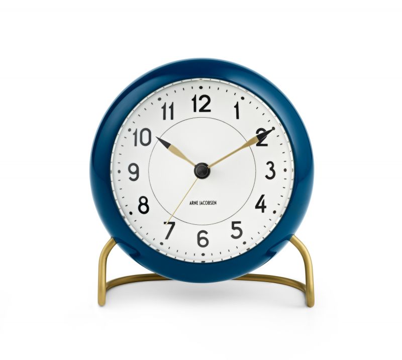 Arne Jacobsen Station Horloge de table Rosendahl Timepieces Petrol-Blanc